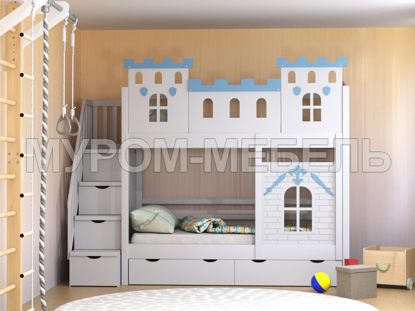 Здесь изображено Кровать детская Рыцарский замок