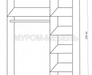 Здесь изображено Шкаф трехстворчатый  из серии 