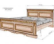 Здесь изображено Кровать Милано из березы