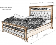 Здесь изображено Кровать Лира-2 с мягкой вставкой и ковкой