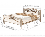 Здесь изображено Кровать Алиса с ковкой из дуба