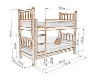 Здесь изображено Кровать двухъярусная Детская точеная 