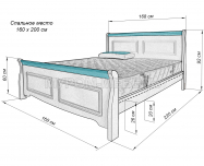 Здесь изображено Кровать Прованс Скай (белая эмаль + бирюзовая эмаль RAL 5018)