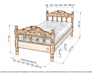Здесь изображено Кровать Точенка Глория (резьба объемная №2)