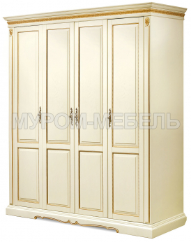 Здесь изображено Шкаф Милано 4-х створчатый из березы