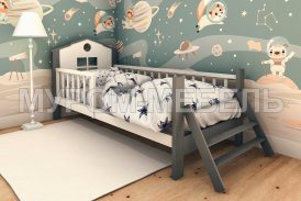 Здесь изображено Кровать детская Хижина из сосны