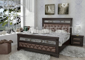 Здесь изображено Кровать Лира-2 с мягкой вставкой и ковкой