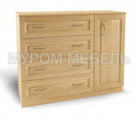 Комод 4 ящ. с дверкой из серии  Здесь изображено Комод 4 ящ. с дверкой из серии