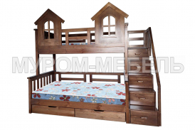 Здесь изображено Кровать Сказка из сосны