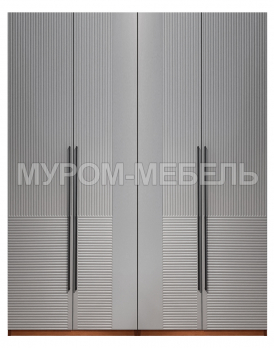 Здесь изображено Шкаф Бергамо 4-х ств., фасады МДФ в эмали