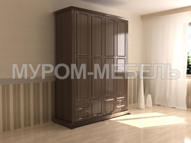 Здесь изображено Шкаф четырехстворчатый с нижней антресолью из серии 